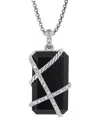 David Yurman Sterling Silver Cable Wrap Diamond Amulet In Silver