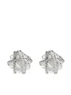 David Yurman Crystal-wrap Stud Earrings In Silver