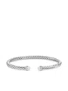 David Yurman Sterling Silver Cablespira Pearl And Diamonds Bracelet