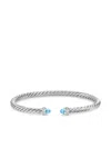 David Yurman Diamond Cable Bangle In Silver