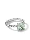 David Yurman Sterling Silver Chatelaine Prasiolite And Diamond Ring In Green