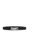 David Yurman Sterling Silver Chevron Black Diamonds Bracelet In Silver