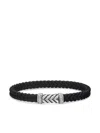 David Yurman Sterling Silver Chevron Diamond Bracelet In Black