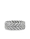 David Yurman Sterling Silver Chevron Diamond Ring In Silver