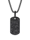 David Yurman Sterling Silver Chevron Diamond Tag (27mm) In Schwarz