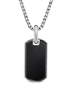 David Yurman Men's Chevron Tag Enhancer With Black Onyx In Silver, 21mm In Silver