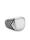 David Yurman Sterling Silver Chevron Signet Ring In Silver