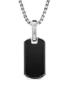 David Yurman Men's Chevron Tag Enhancer With Black Onyx In Silver, 21mm