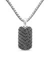 David Yurman Sterling Silver Chevron-tag Diamond Pendant In Silver