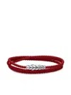 David Yurman Sterling Silver Chevron Triple Bracelet In Silver