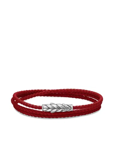 David Yurman Sterling Silver Chevron Triple Bracelet