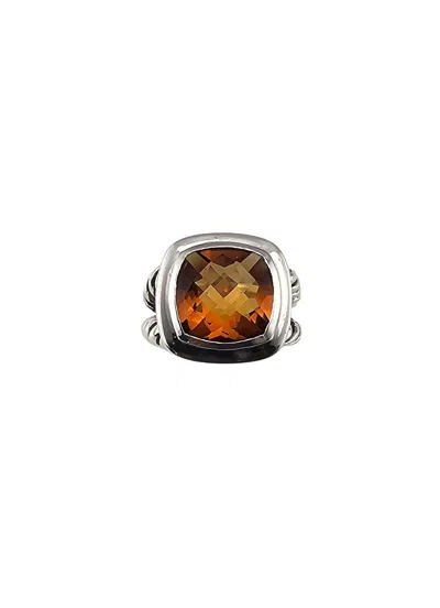 Pre-owned David Yurman Sterling Silver Citrine Albion Ring Size 8.5 #23603 In Multi
