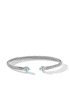 David Yurman Diamond Cable Bangle In Silver