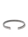 David Yurman Sterling Silver Cable Classics Amethyst And Diamond Cuff Bracelet In Ssdpedi