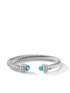 David Yurman Cable Topaz And Diamond Cuff In Ssabtdi