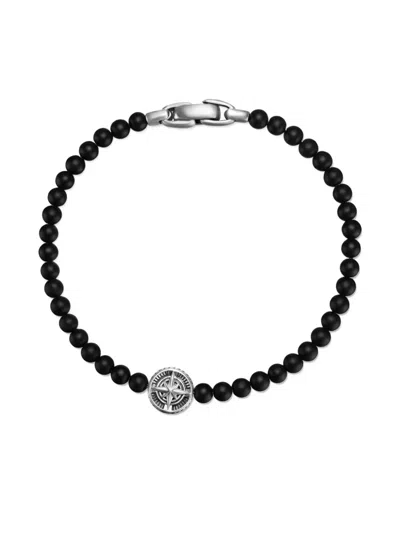 David Yurman Sterling Silver Compass Onyx Bracelet In Black
