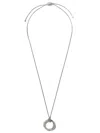 David Yurman Sterling Silver Crossover Diamond Necklace In Ssadi