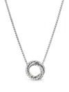 David Yurman Sterling Silver Crossover Mini Diamond Pendant Necklace In Silver