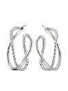 David Yurman Sterling Silver Crossover Earrings In Silver
