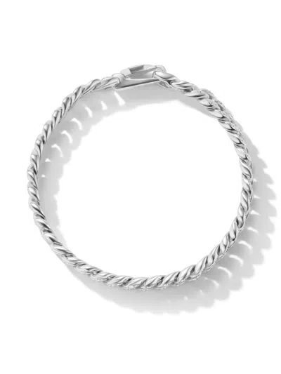 David Yurman Sterling Silver Diamond Curb-chain Bracelet