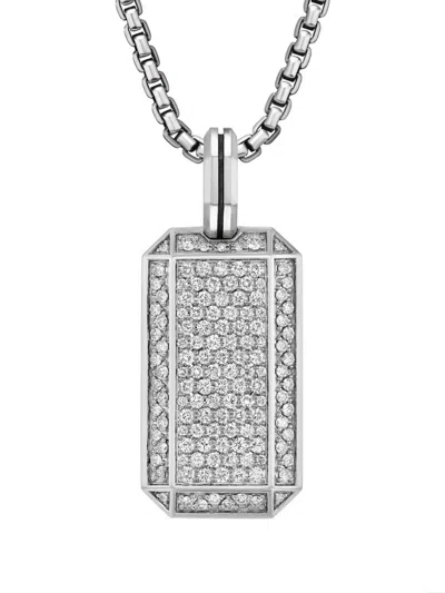 David Yurman Sterling Silver Diamond Tag Amulet
