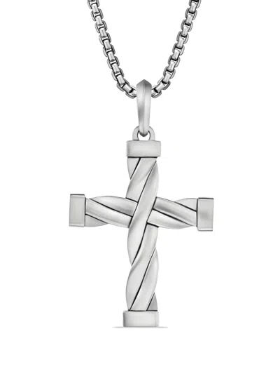 David Yurman Sterling Silver Dy Helios Cross Pendant (48mm)