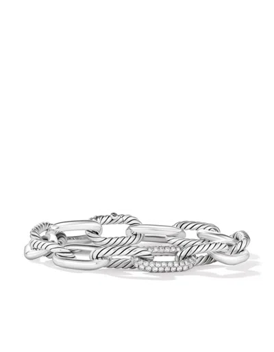 David Yurman Sterling Silver Madison Diamond Chain Bracelet