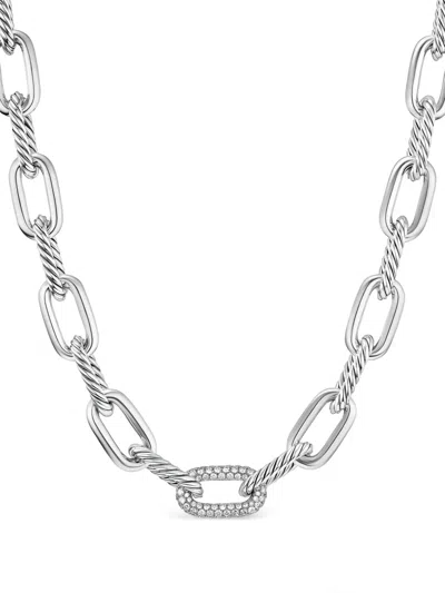 David Yurman Sterling Silver Madison Diamond Chain Necklace