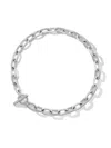 David Yurman Sterling Silver Madison Diamond Toggle Bracelet In Silver