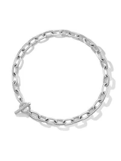 David Yurman Sterling Silver Madison Diamond Toggle Bracelet