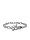 David Yurman Sterling Silver Lexington Chain Diamond Bracelet In Silver