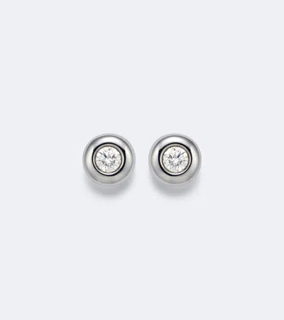 David Yurman Sterling Silver Earrings With Diamonds