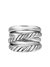 David Yurman Sterling Silver Five Row Cable Ring In Metallic