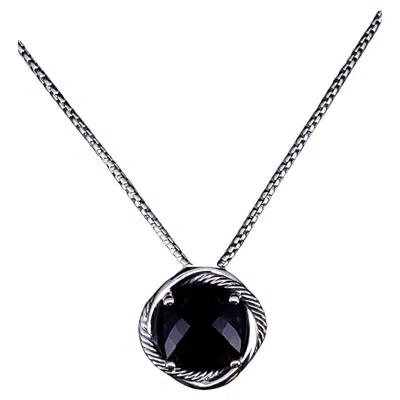 Pre-owned David Yurman Sterling Silver Infinity Amethyst 14mm Pendant Necklace In Purple