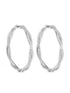 David Yurman Sterling Silver Infinity Diamond Hoop Earrings In Silver