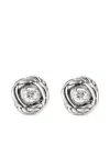 David Yurman Diamond Knot Stud Earrings In Silver