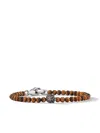 David Yurman Sterling Silver Tiger Eye And Diamond Bracelet In Silver