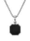 David Yurman Sterling Silver Octagon Onyx Necklace In Black