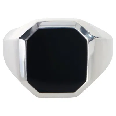 Pre-owned David Yurman Sterling Silver Onyx Streamline Signet Ring In Black