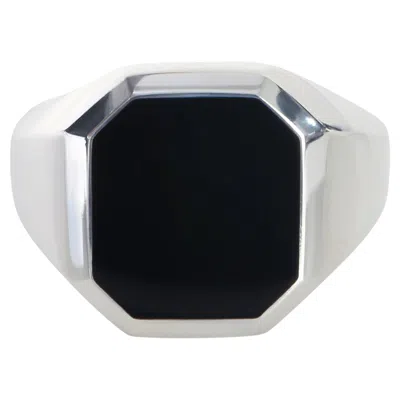 Pre-owned David Yurman Sterling Silver Onyx Streamline Signet Ring In Black