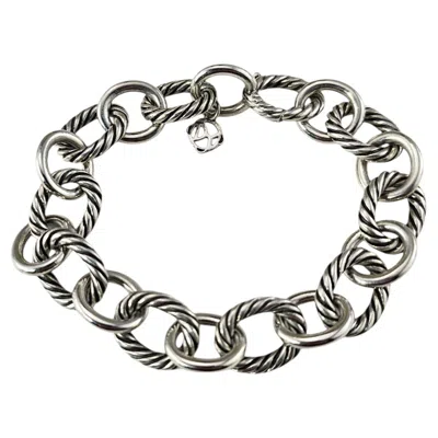 Pre-owned David Yurman Sterling Silver Oval Link Bracelet #25657 In Multiple