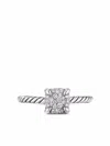 David Yurman Sterling Silver Petite Chatelaine Diamond Pave Cable Ring In Silver