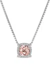 David Yurman Sterling Silver Petite Chatelaine Morganite And Diamond Necklace In Silver