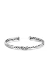 David Yurman X Diamond Bracelet In Silver