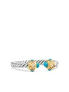 David Yurman Sterling Silver Renaissance Turquoise And Diamond Ring In Silver