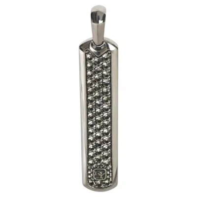 Pre-owned David Yurman Sterling Silver Sapphire Ingot Dog Tag Pendant In Blue