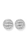 David Yurman Sterling Silver Sculpted Cable Diamond Earrings In Silver