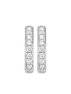 David Yurman Sterling Silver Sculpted Cable Diamond Huggie Hoop Earrings (13mm) In Silver