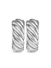 David Yurman Sterling Silver Sculpted Cable Hoop Earrings In Silver