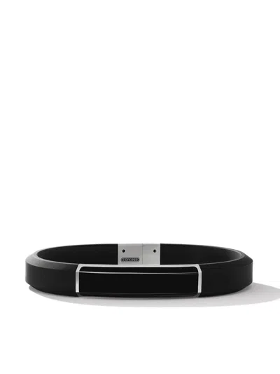 David Yurman Sterling Silver Onyx Bracelet In Black